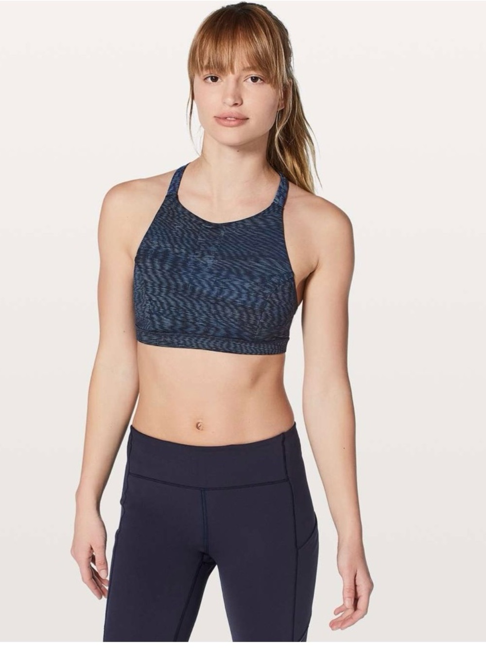 lululemon athletica Dark Navy Print High-Neck Sports Bra